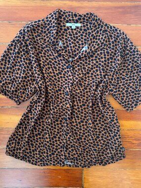 Van's Polka Dot Indie Sleaze Animal Print Short Sleeve Button Down